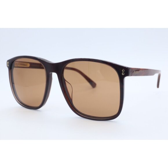 Gucci GG 1041S 003 Square Havana Brown Sunglasses Brown Lenses NEW main image 6